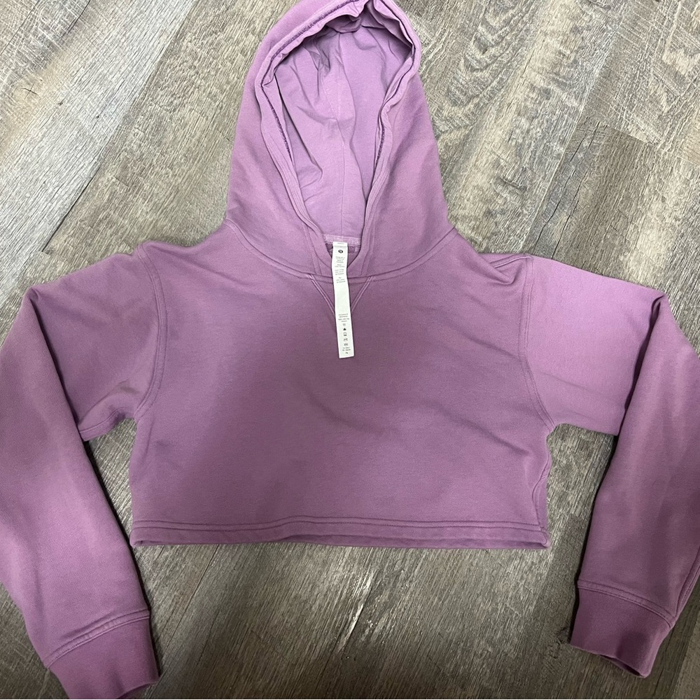 lululemon athletica Purple Cropped Hoodie with Hood and Zipper